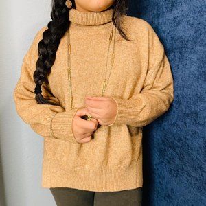 H & M Warm Brown Long Sleeve Turttle Neck Sweater